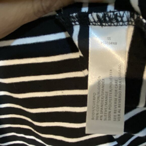 Here & Now Striped Top Bow Girly Glam Bling Coquette Bold Feminine Size Large - Picture 5 of 7